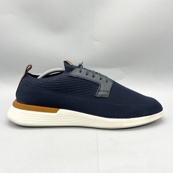 Wolf‎ & Shepherd Mens 12 Swiftknit Derby Navy Knit Lace Up Oxford Sneakers Shoes
